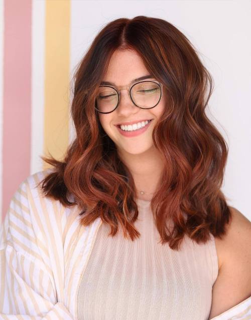 Rich Auburn Hair with Highlights and Lowlights