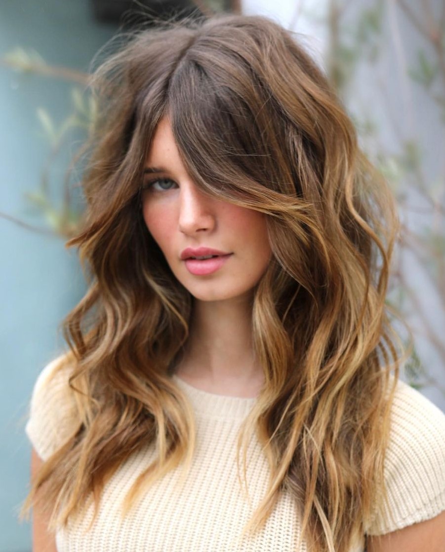 Medium Length Hair with Curtain Bangs