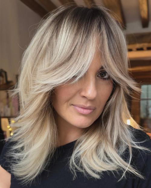 Midi Shag with Face Framing Feathering