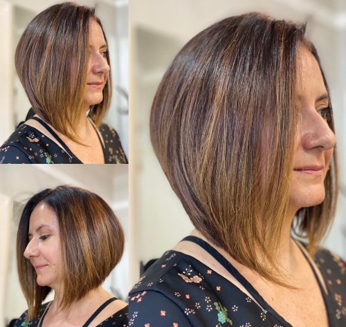 Sleek Straight Angled Bob with Subtle Highlights