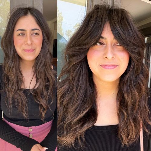 Wavy Shaf with Long Curtain Fringe