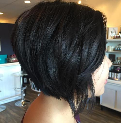 Short Black Bob With Layers