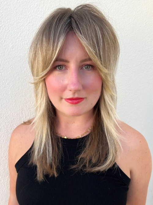 Soft Middle Part Bangs for Straight Thin Hair