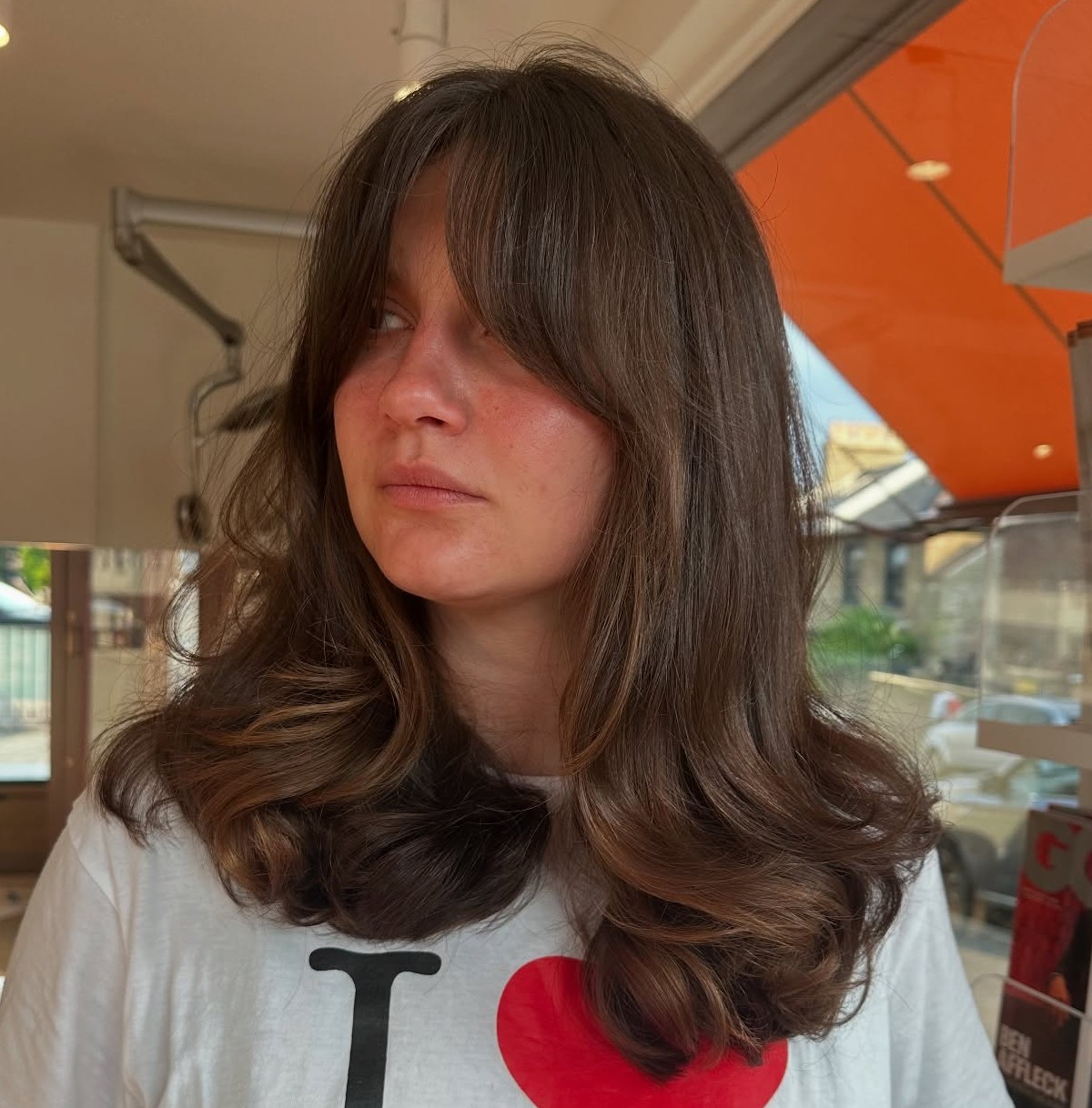 Long Hair with Curtain Bangs