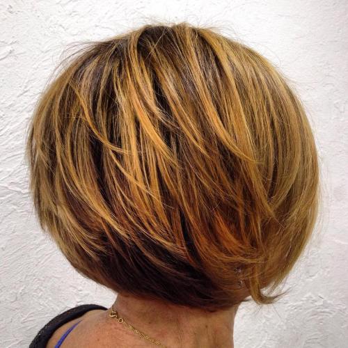 Rounded Honey Blonde Balayage Bob