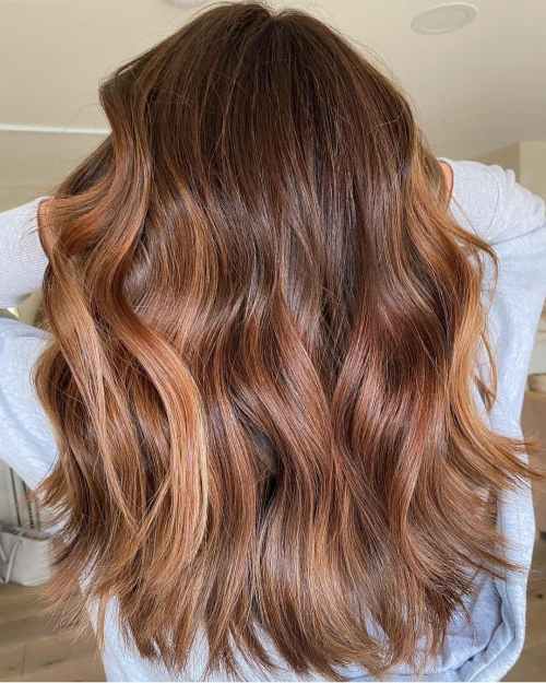 Dark to Light Auburn Balayage