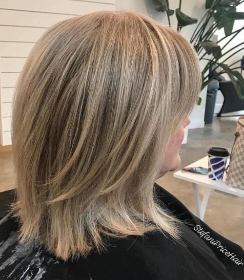 Lob With Bangs and Long Feathered Layers