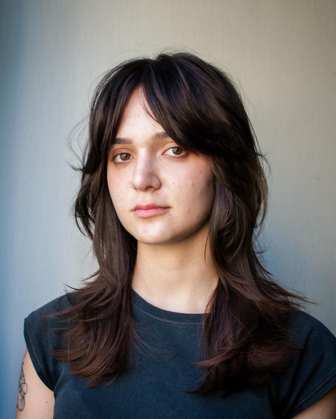 Wolf Cut Medium Straight Hair