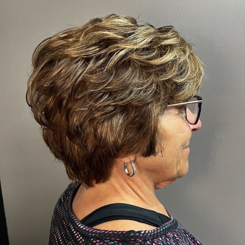 60+ Short Feathered Haircut for Thick Hair
