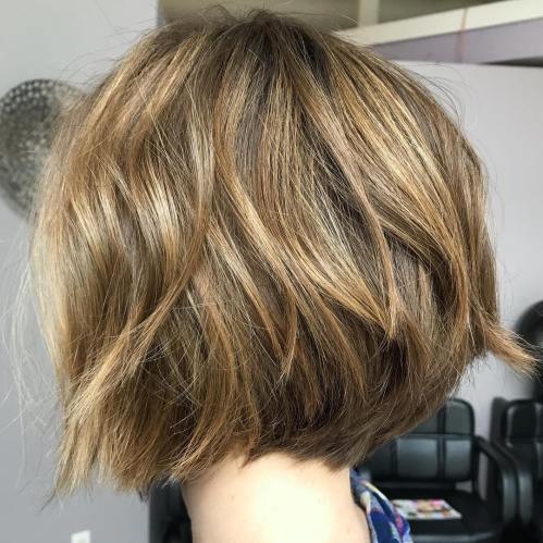 Warm Blonde Choppy Bob
