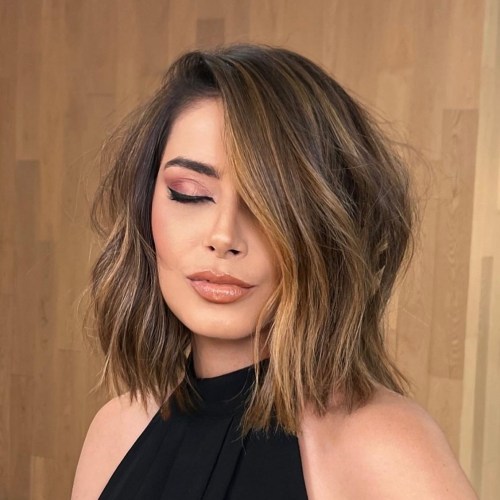 Comb Over Bob with Choppy Ends