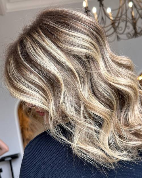 Metallic Blonde Highlights and Natural Lowlights