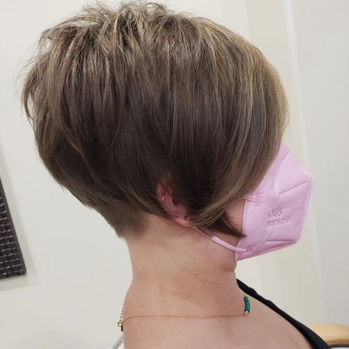 Flattering Layered Pixie Cut Short Bob with Undercut and Feathered Crown