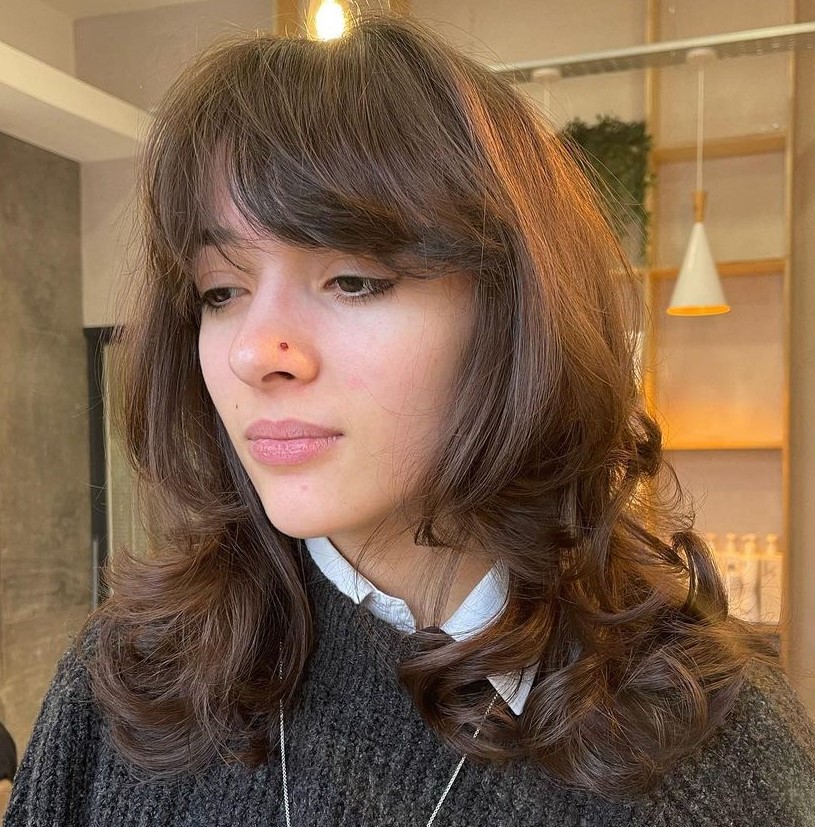 Wolf Cut with Wavy Hair Ends