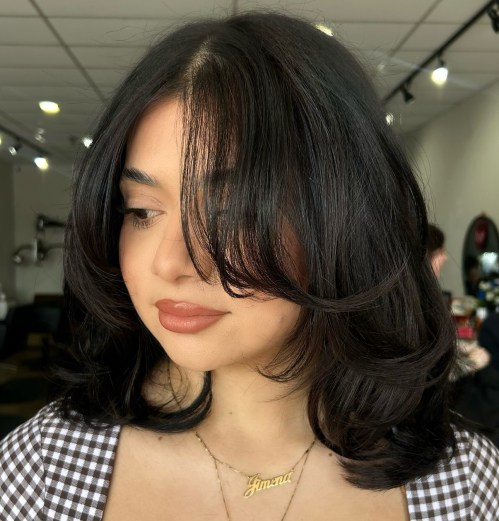 Shoulder Grazing Butterfly Haircut