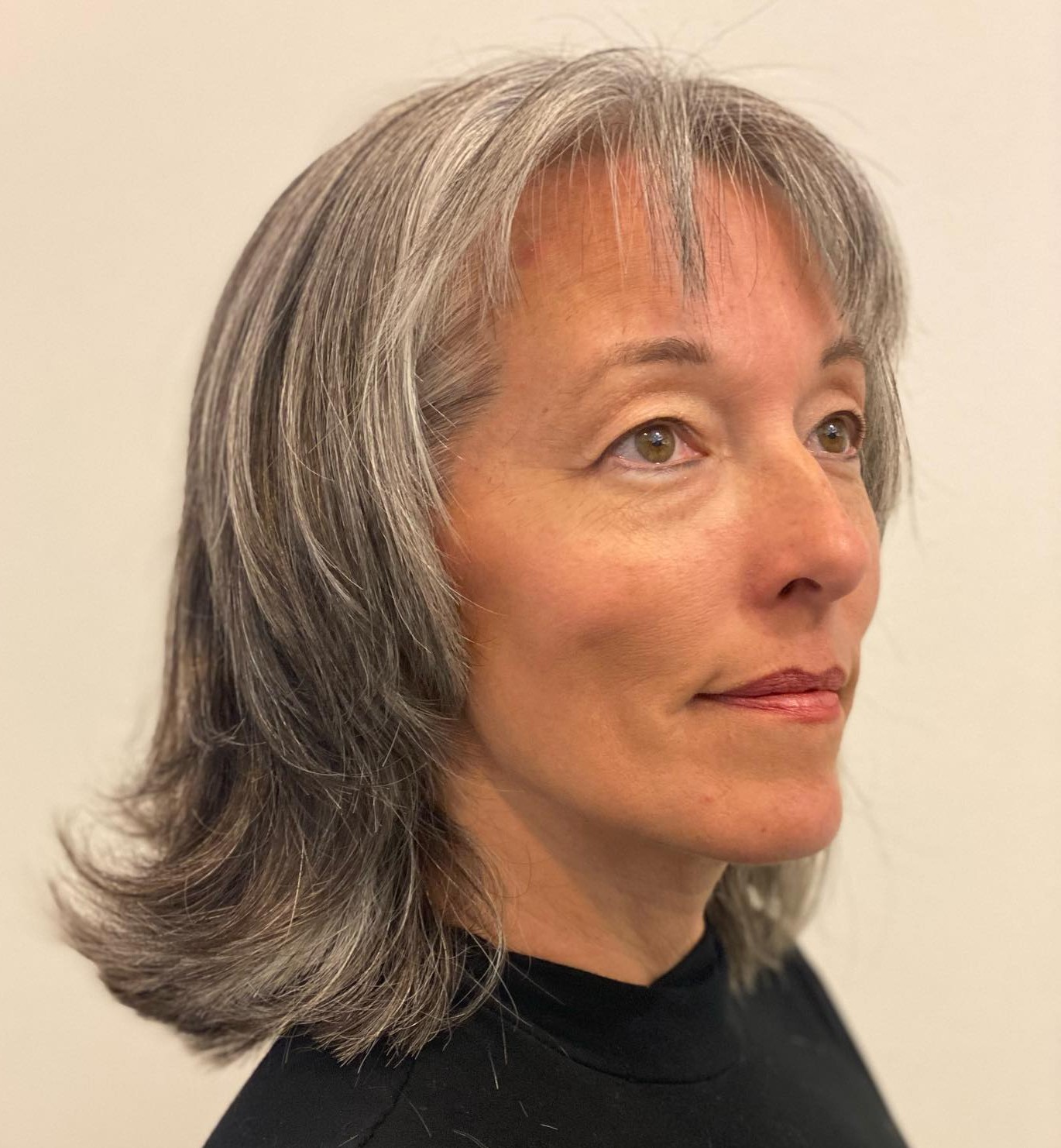 Medium Bob with Square Layers Over 50