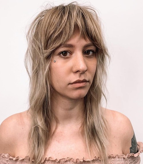 Wolf Cut for Medium Length Hair Razored Shaggy Wolf Cut for Thin Locks