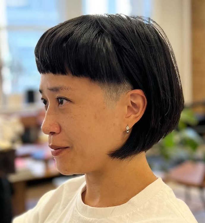 Short Undercut Bob with Bangs