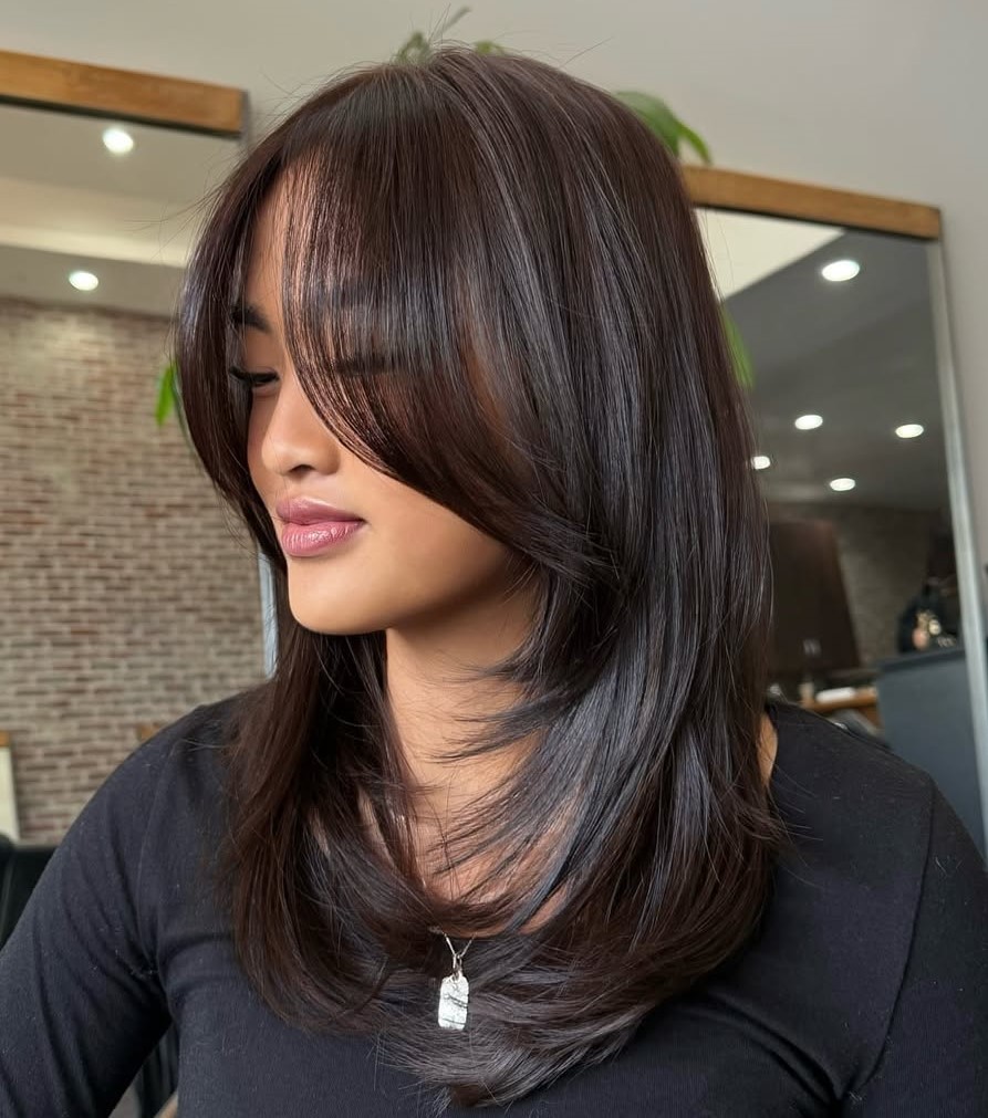 Mid-Length Straight Hair with Layers