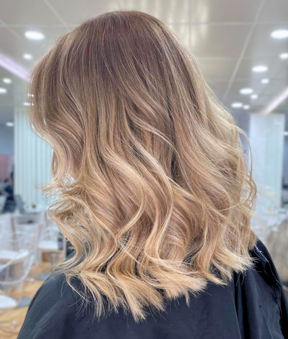 Sun-Kissed Blonde with Blended Roots