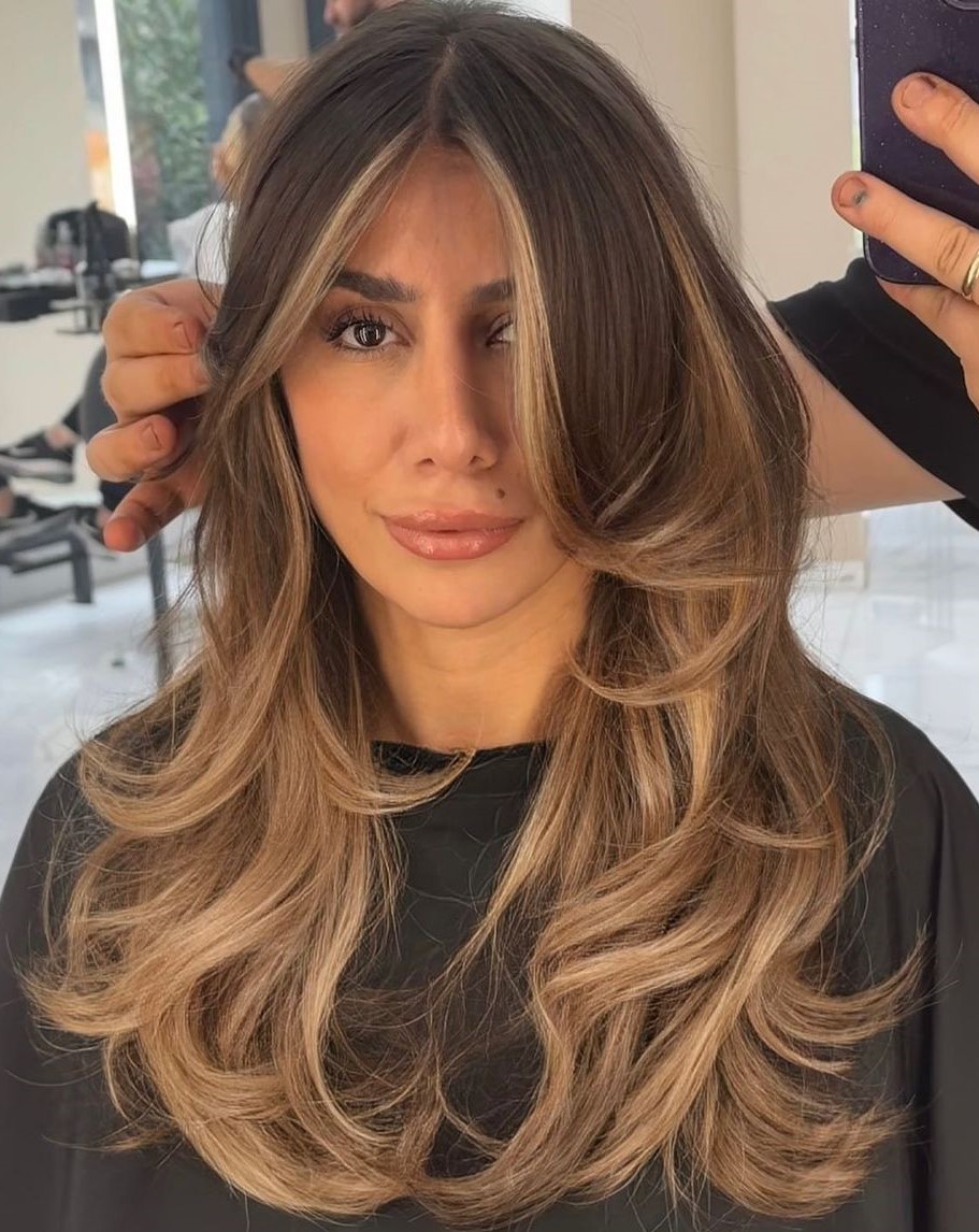 Long Hairstyle with Layers and Bangs for Thin Straight Hair