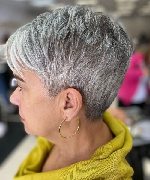 Stunning Gray Pixie Hairstyle
