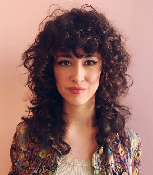 Long Shag with Bangs for Natural Hair