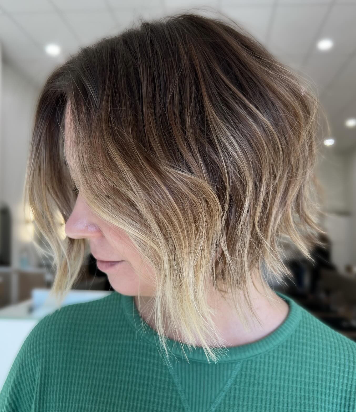 Messy Blonde Balayage Bob
