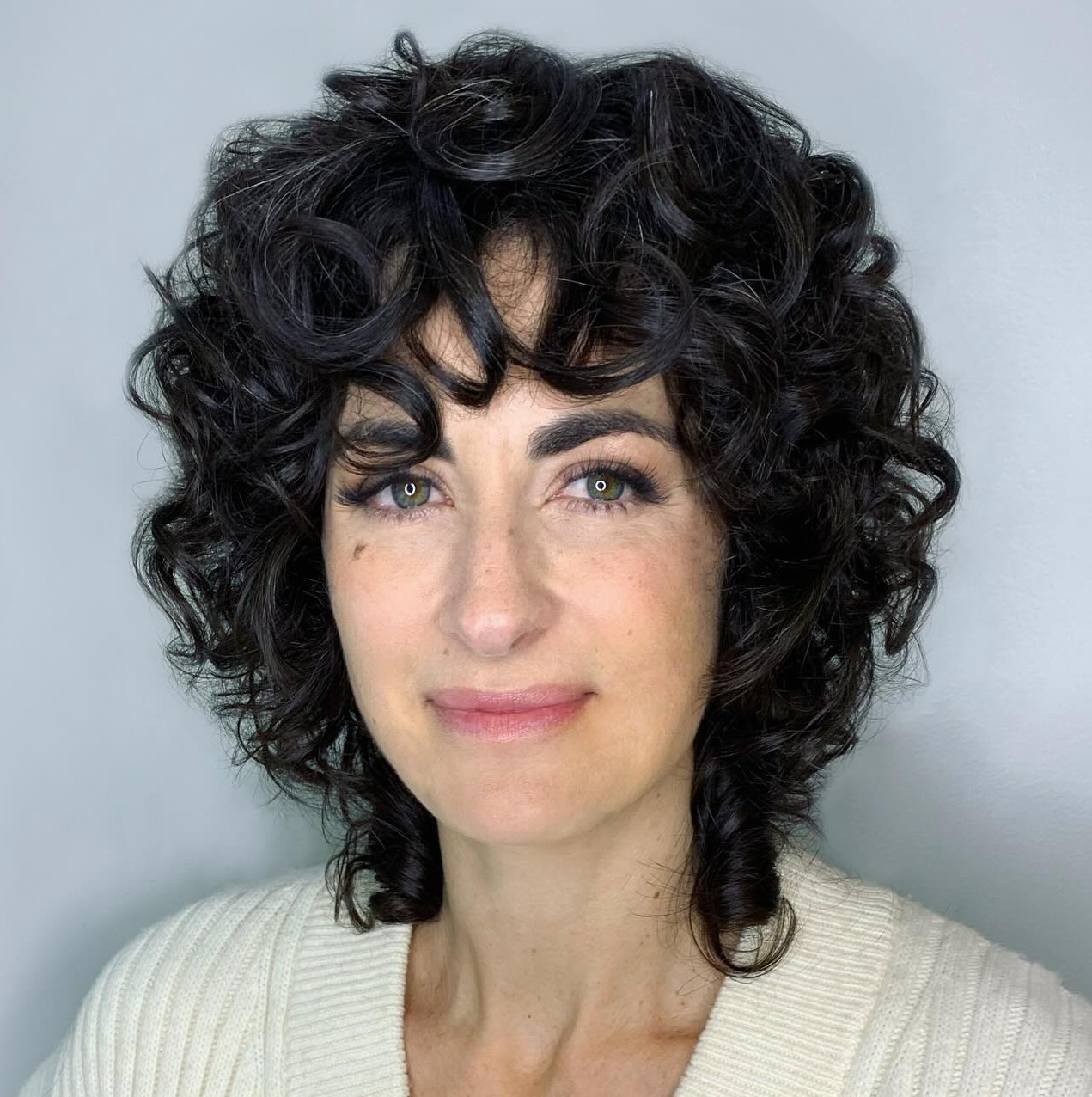 Over Medium Curly Shag