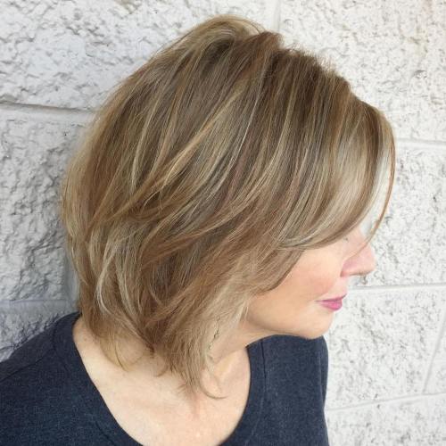 50+ Medium Layered Haircut