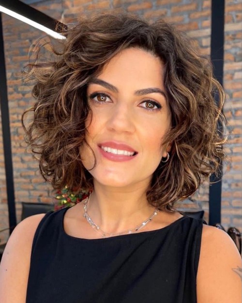 Shoulder Length Curly Bob