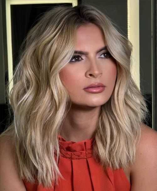 Luminous Honey Blonde Midi Shag