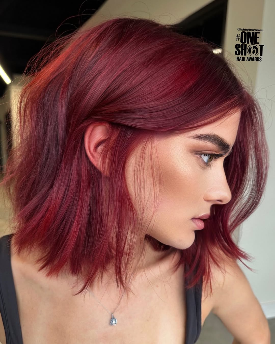 Medium Red Bob Hairstyle