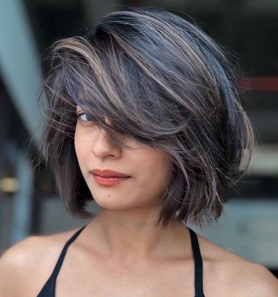 Short Layered Haircut with Highlights
