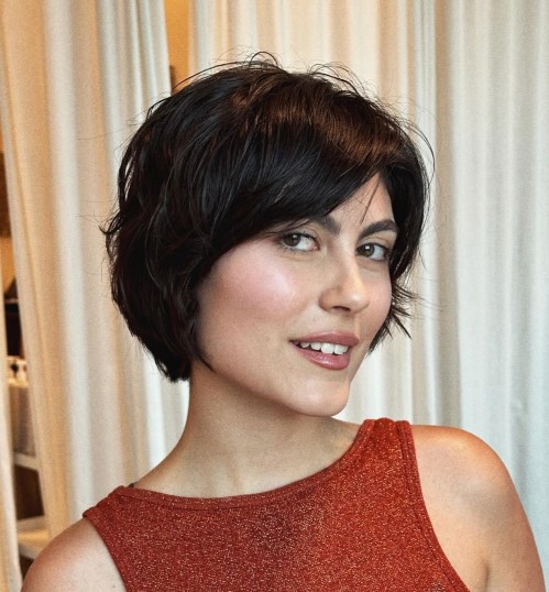 Thick Hair Textured Bixie Hairstyle