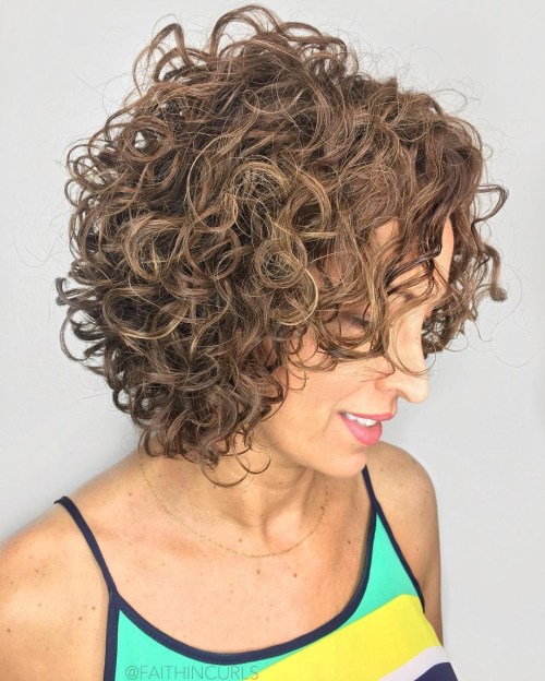 Light Brown Curly Bob