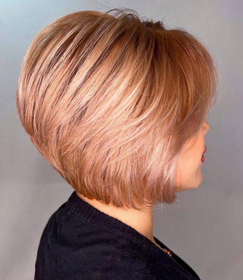 Polished Stacked Bob with Crown Lift