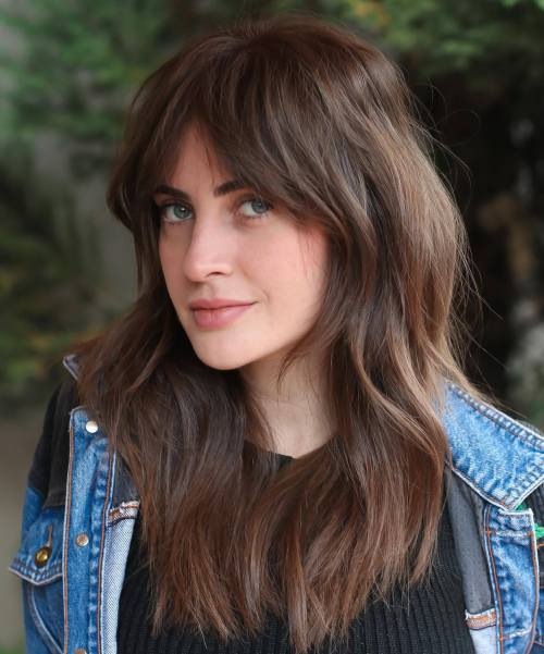 Shaggy Curtain Bangs And Jaw Length Layers