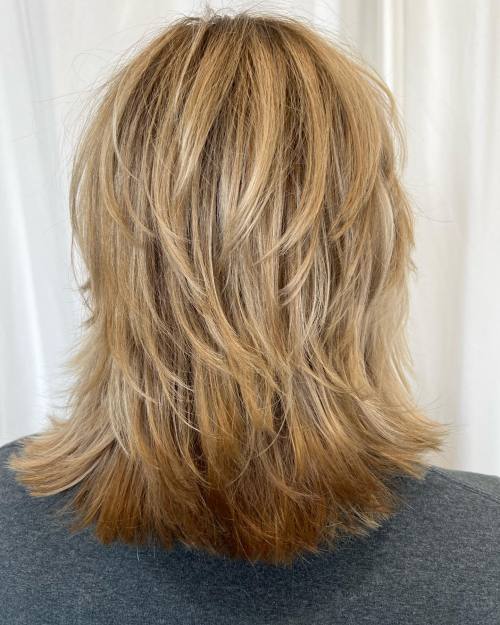 Crisp Three Tier Shag for Straight Hair