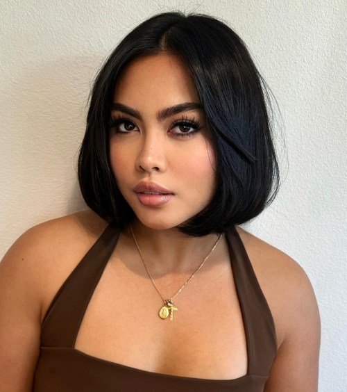 Polished A Line Bob for Thick Hair