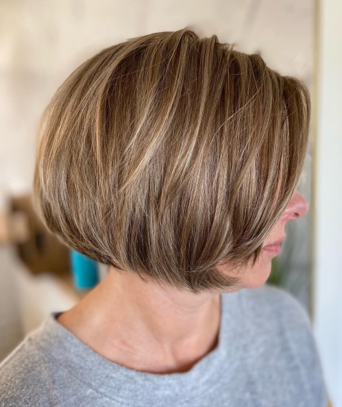 Stacked Brown Bob with Highlights