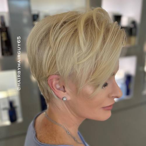 Tousled Layered Pixie for Fine Hair