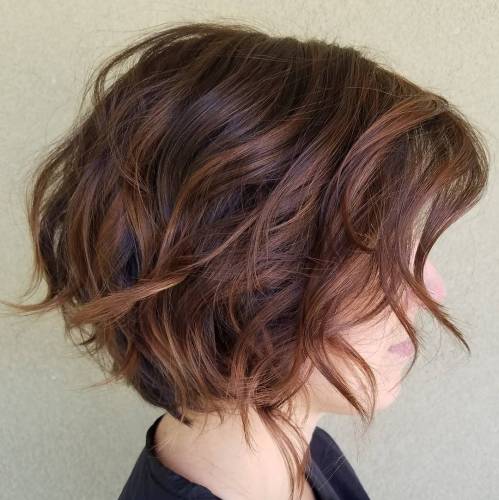 Messy Layered Chocolate Brown Bob