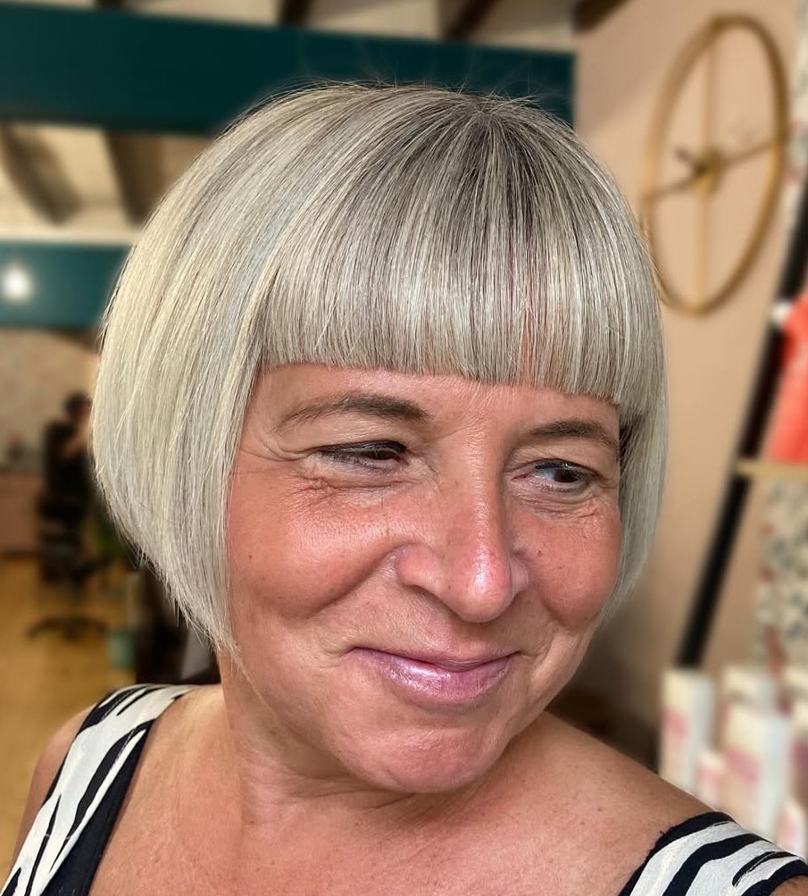 Polished Blunt Bob for Senior Ladies