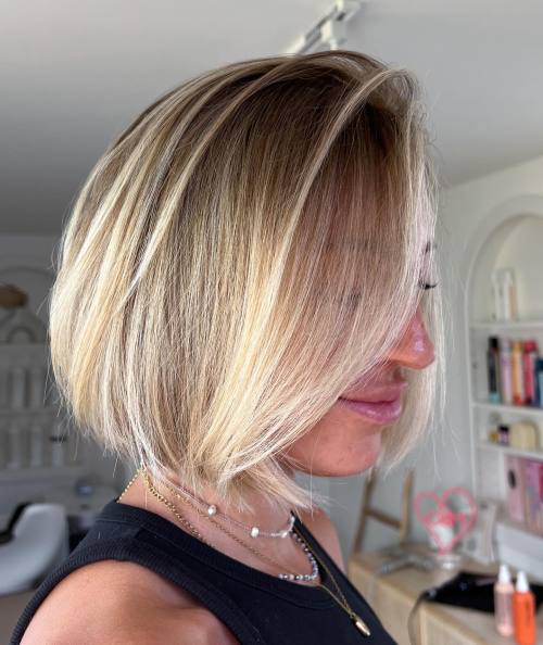 Dimensional Blonde Balayage Bob