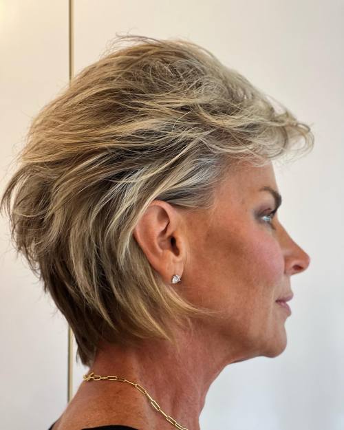 Teased Swept Back Bixie For Women Over 50