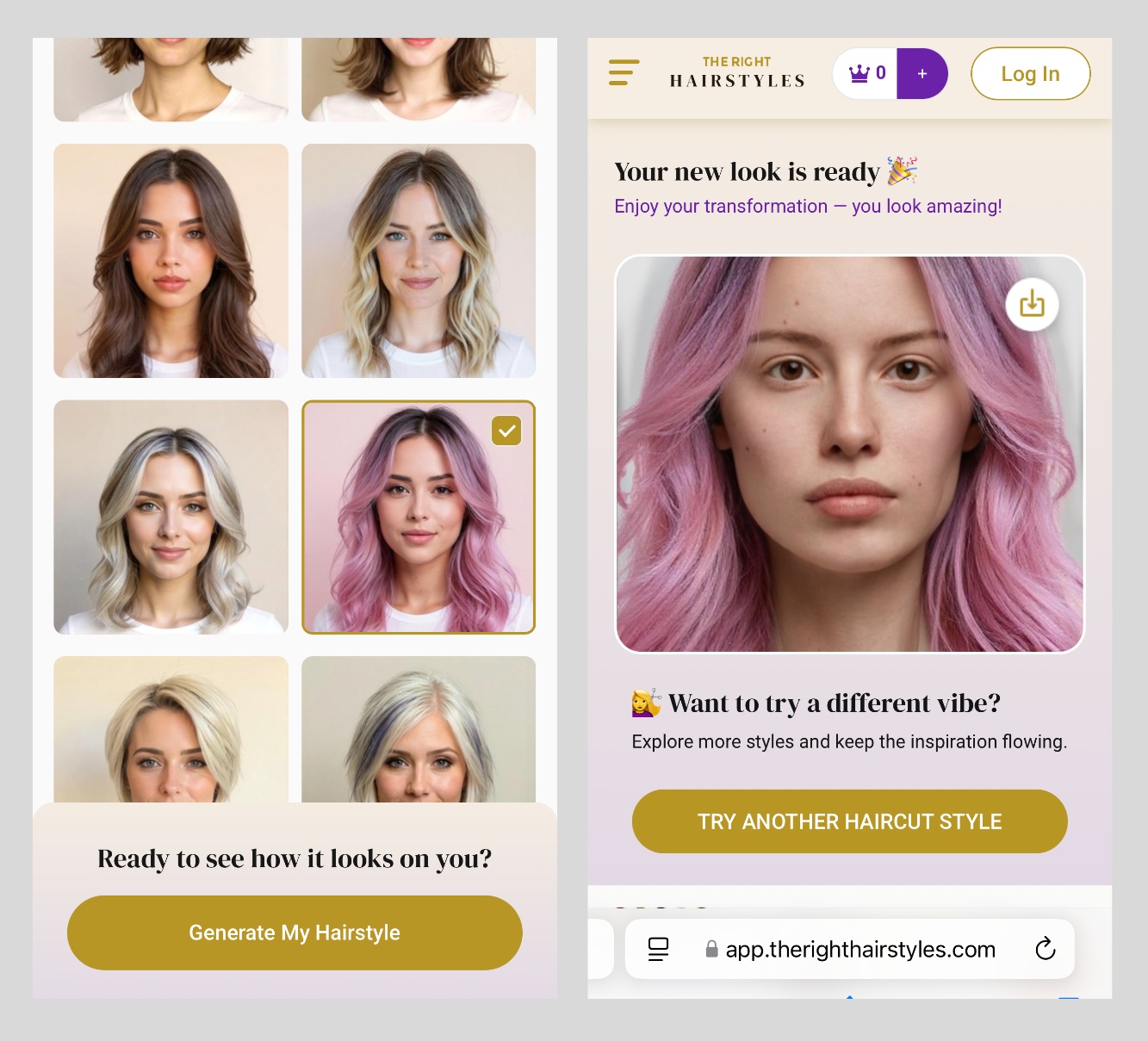 The Right Hairstyles App with Innovative AI Try-Ons of Latest Haircuts and Hair Colors on Your Face