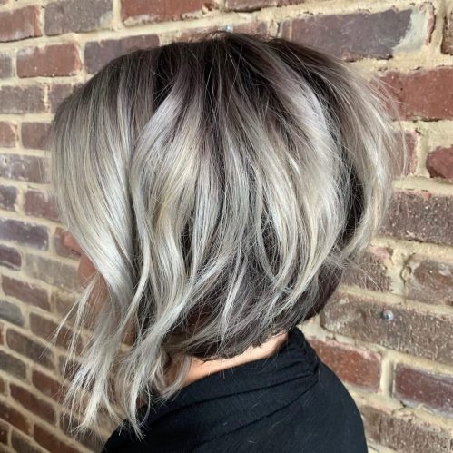 Stacked Bob with Messy Outer Layers